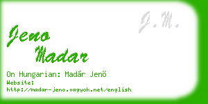 jeno madar business card