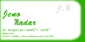 jeno madar business card